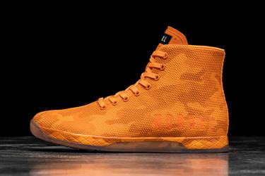 Nobull Superfabric High-Top Neon Men's Trainers Orange Camo | Australia (PR2890)